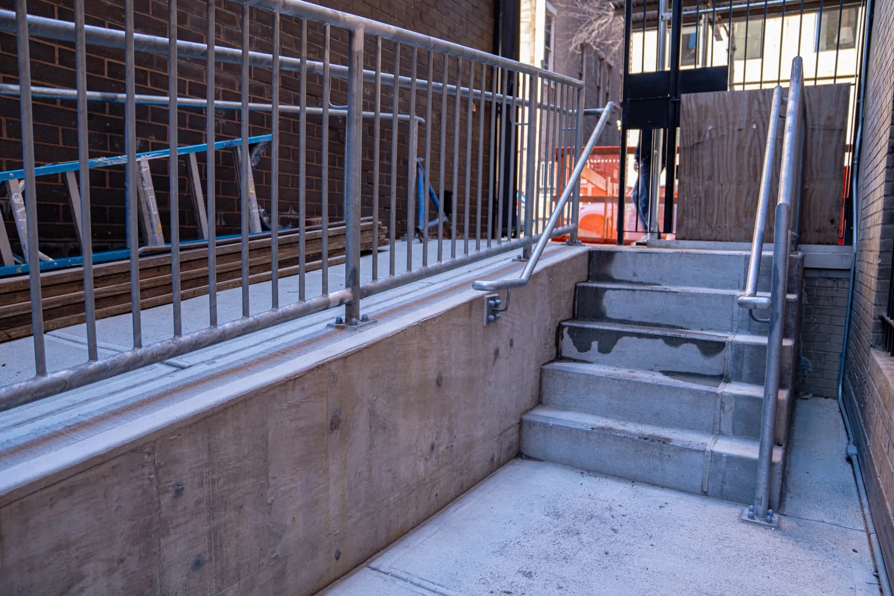 New ramp and guardrail system integrated into the 1088 Park Avenue service area