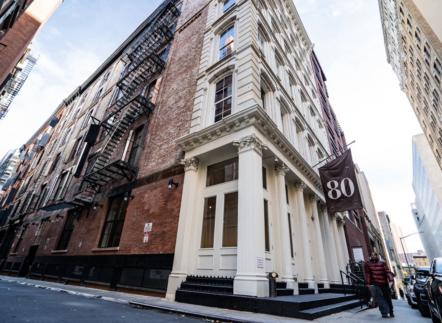 Restored facade at 80 White Street in Tribeca