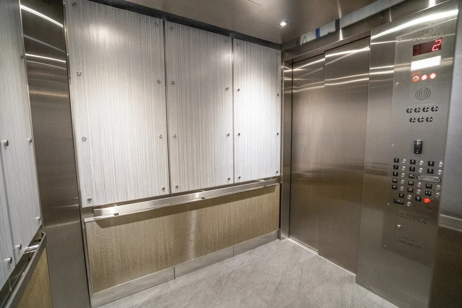 Completed passenger elevator interior