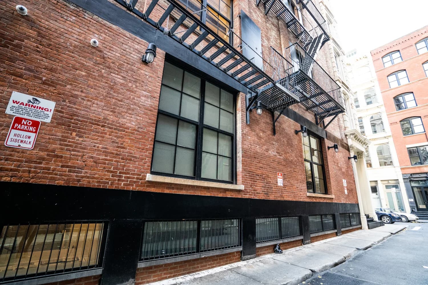 Restored brick elevation and steel windows at 80 White Street