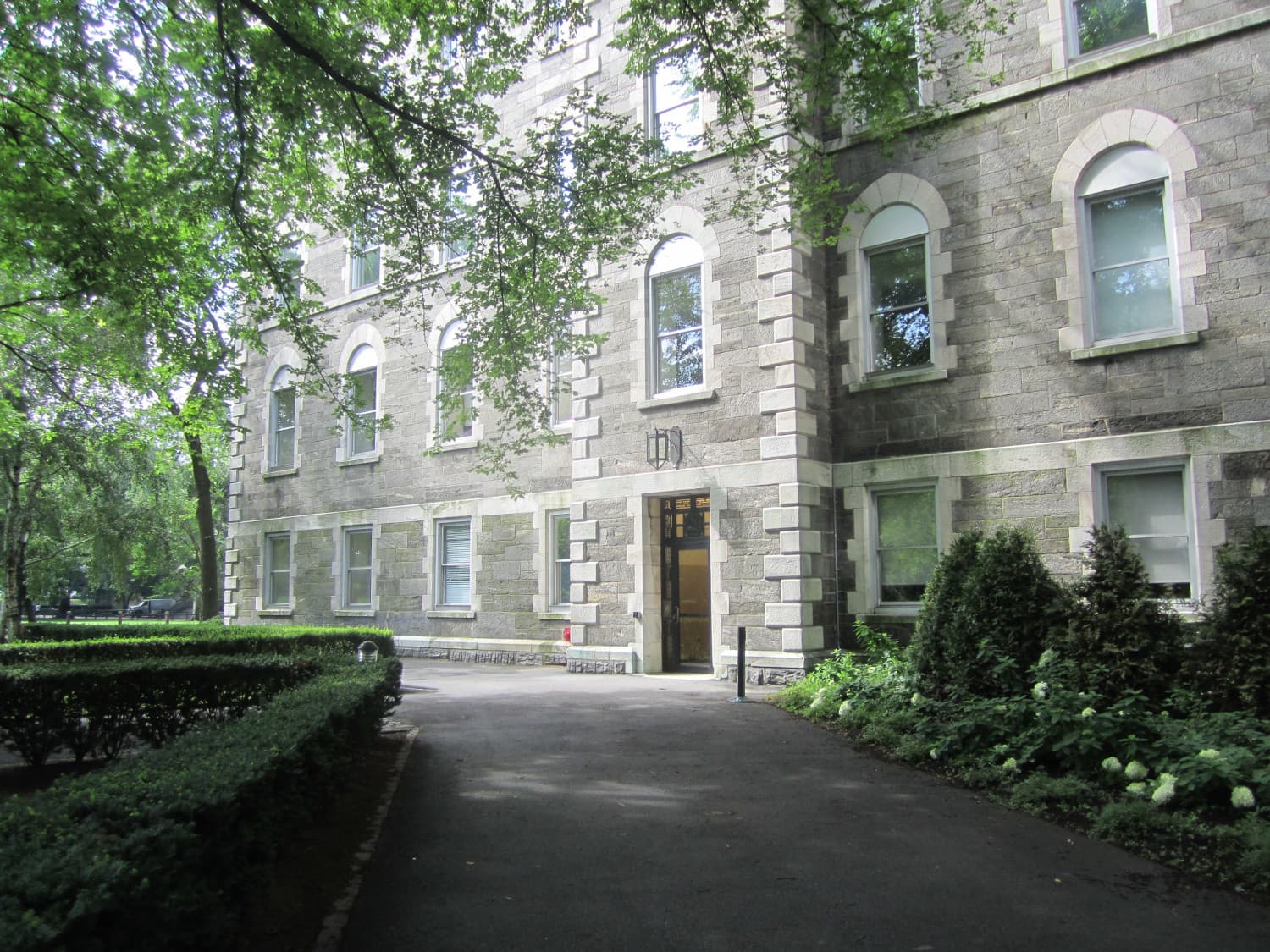 Restored facade at Dealy Hall, Fordham University